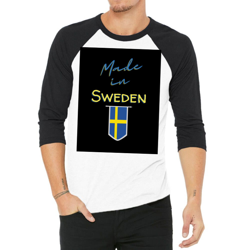 Swedish Flag Stockholm Viking Gift Funny Sweden  Vintage Retro 3/4 Sleeve Shirt | Artistshot