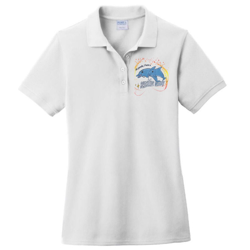 Be Gentle I Have A Sensitive Tummy Ladies Polo Shirt by EMA-all | Artistshot