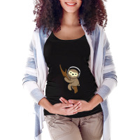 Cool Sloth Music Headphones Animal Earphones Maternity Scoop Neck T-shirt | Artistshot