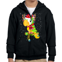 Funny Christmas Gift For Cat Lover T  Shirt Santa Parrot Gorgeous Rein Youth Zipper Hoodie | Artistshot