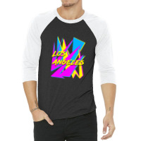 Los Angeles Retrowave Sharp Angles Cmyk Neon 80s Edition 1 3/4 Sleeve Shirt | Artistshot