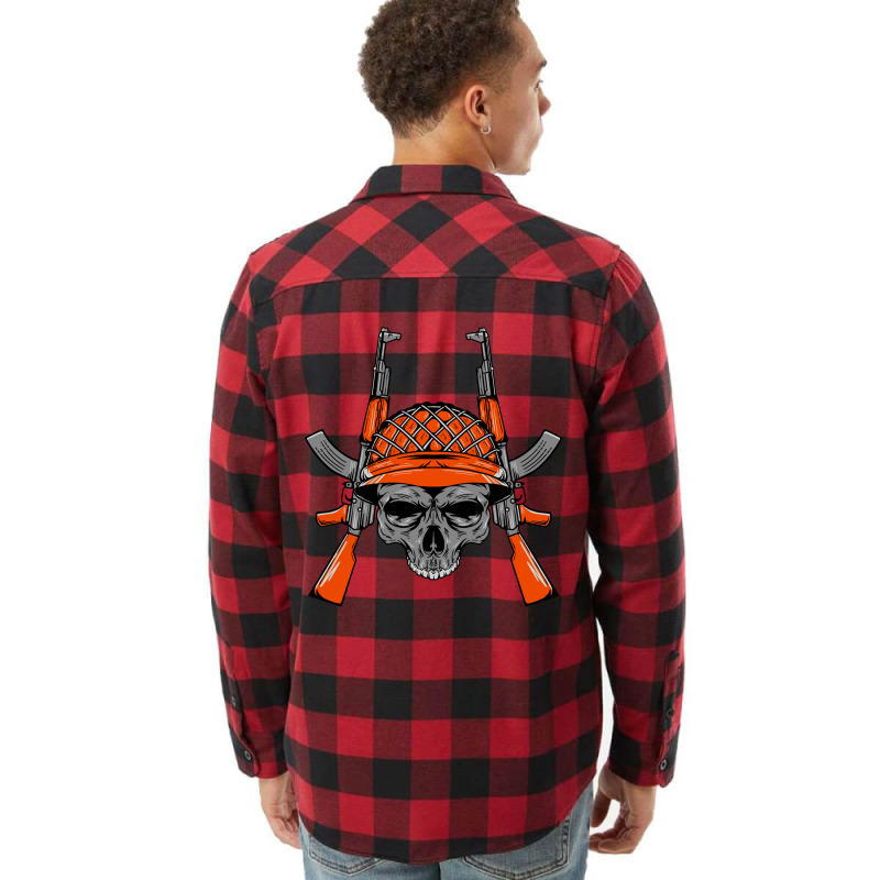 Skull And Ak 47 Flannel Shirt | Artistshot