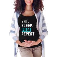 Eat Sleep Film Repeat Gift  Film Director  Movie Director  Film Studen Maternity Scoop Neck T-shirt | Artistshot