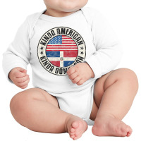 Dual Citizenship American Dominican Republic Usa Flag T Shirt Long Sleeve Baby Bodysuit | Artistshot