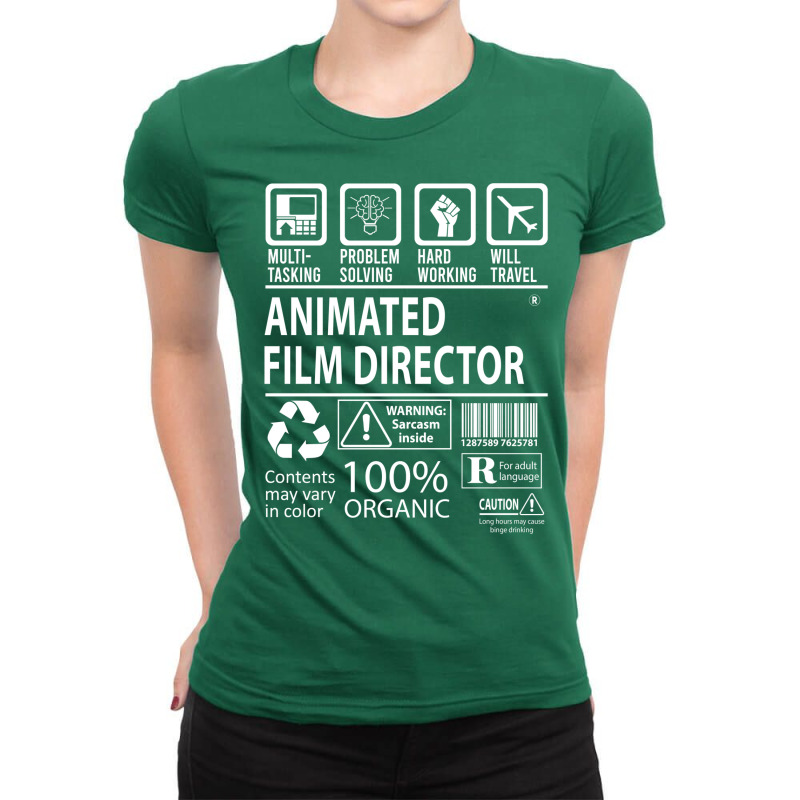 Animated Film Director T   Multitasking Certified Job Gift Item Tee Ladies Fitted T-Shirt by bygghalmix | Artistshot