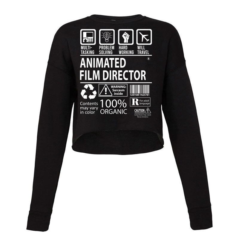 Animated Film Director T   Multitasking Certified Job Gift Item Tee Cropped Sweater by bygghalmix | Artistshot