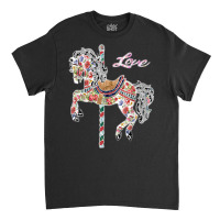 Carousel Horse Vintage Illustration Quilting Style Shirt. Classic T-shirt | Artistshot