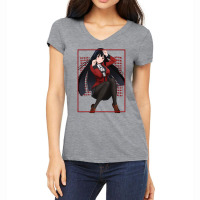 Yumeko Jabami Red Edgy Overload Women's V-neck T-shirt | Artistshot