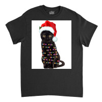 Black Cat Christmas Lights Cat Lover Christmas Classic T-shirt | Artistshot