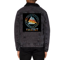 Valknut Vikingviking Norse Runes Viking  Girl Aesthetic Unisex Sherpa-lined Denim Jacket | Artistshot