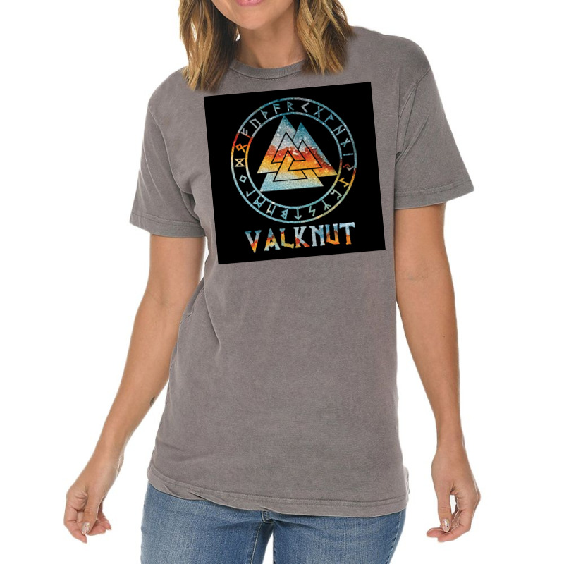 Valknut Vikingviking Norse Runes Viking  Girl Aesthetic Vintage T-shirt | Artistshot