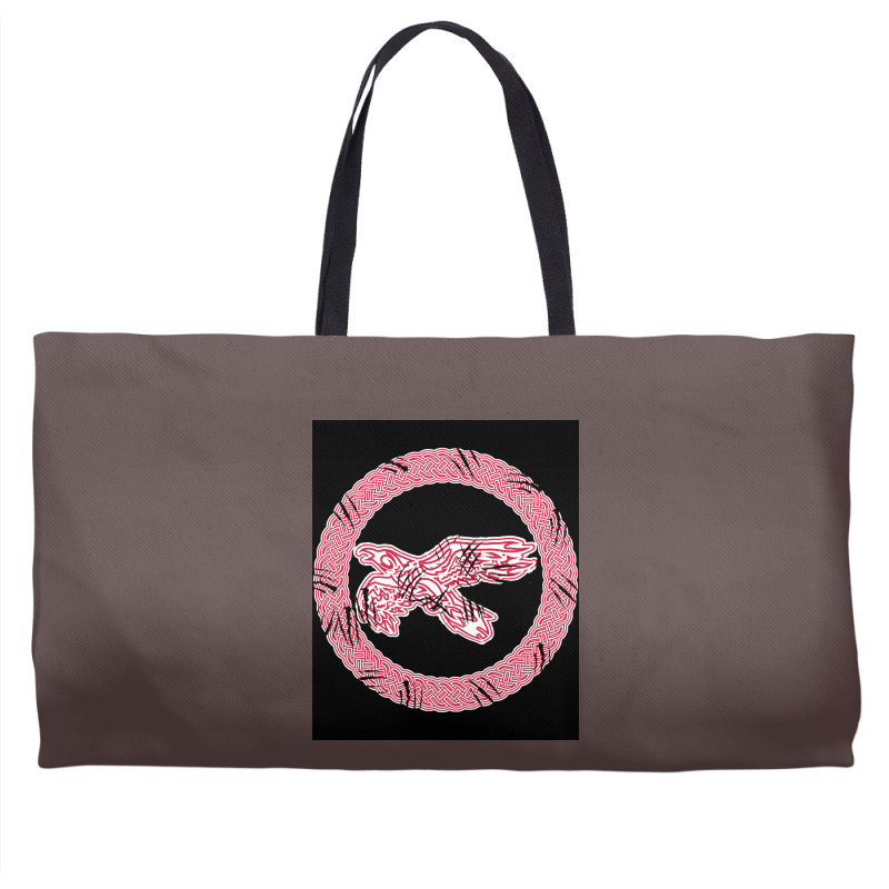 Red And White Muniin Battle Weary Raven  Summer Girl Weekender Totes | Artistshot