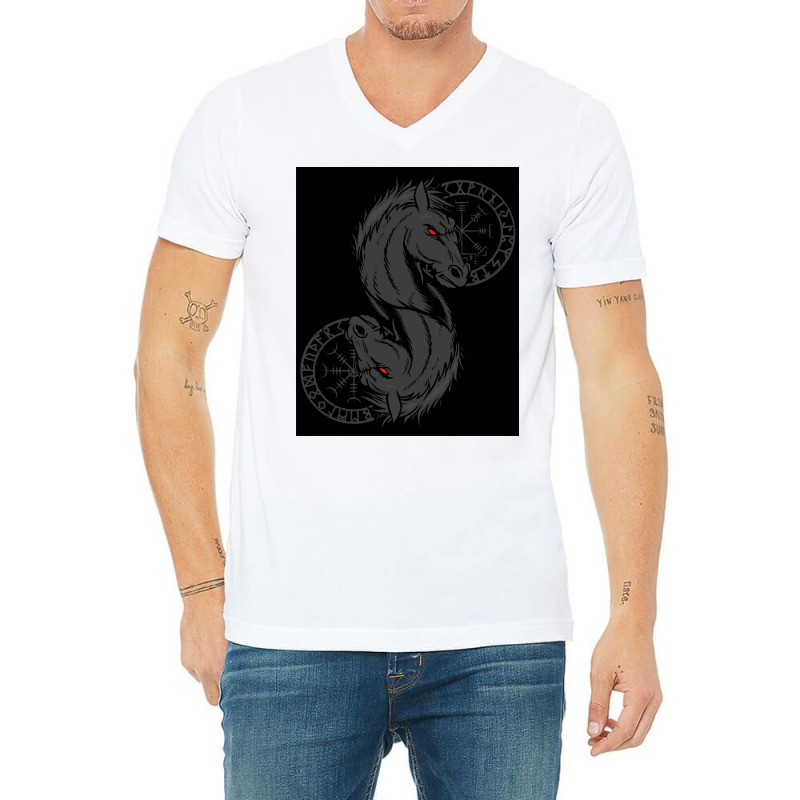 Viking Helm Of Awe Odin Sleipnir Aegishjalmur Classic  Trending Gift V-neck Tee | Artistshot