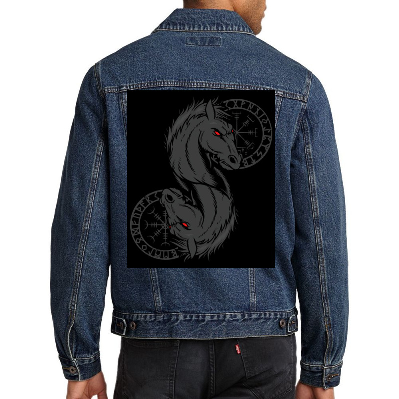 Viking Helm Of Awe Odin Sleipnir Aegishjalmur Classic  Trending Gift Men Denim Jacket | Artistshot