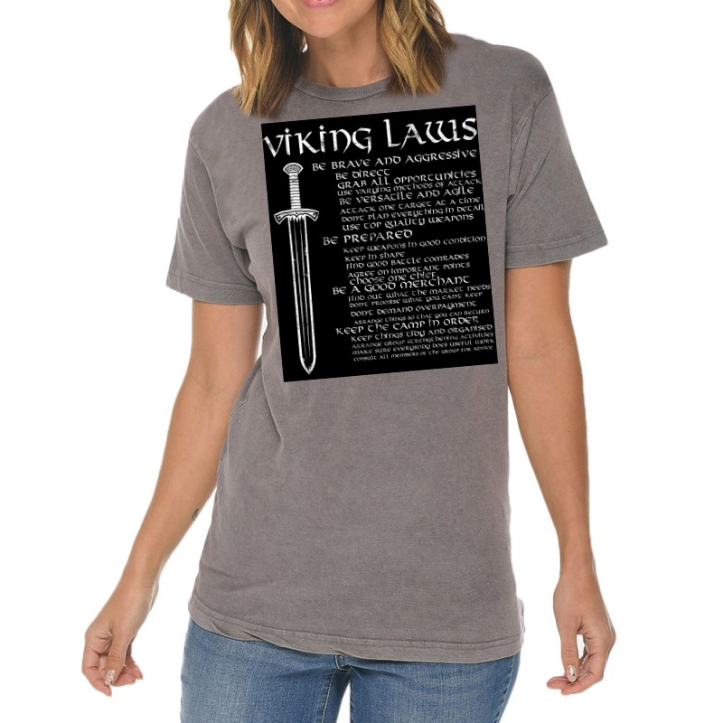 Viking Laws Scandinavian Warriors Sword Distressed  Hipster Trending Vintage T-Shirt by cuestapinnb | Artistshot