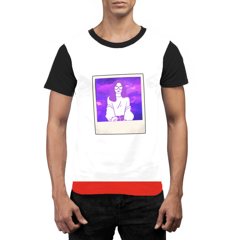 Purple Girl Polaroid Sleeveless Stars Summer Graphic T-shirt | Artistshot