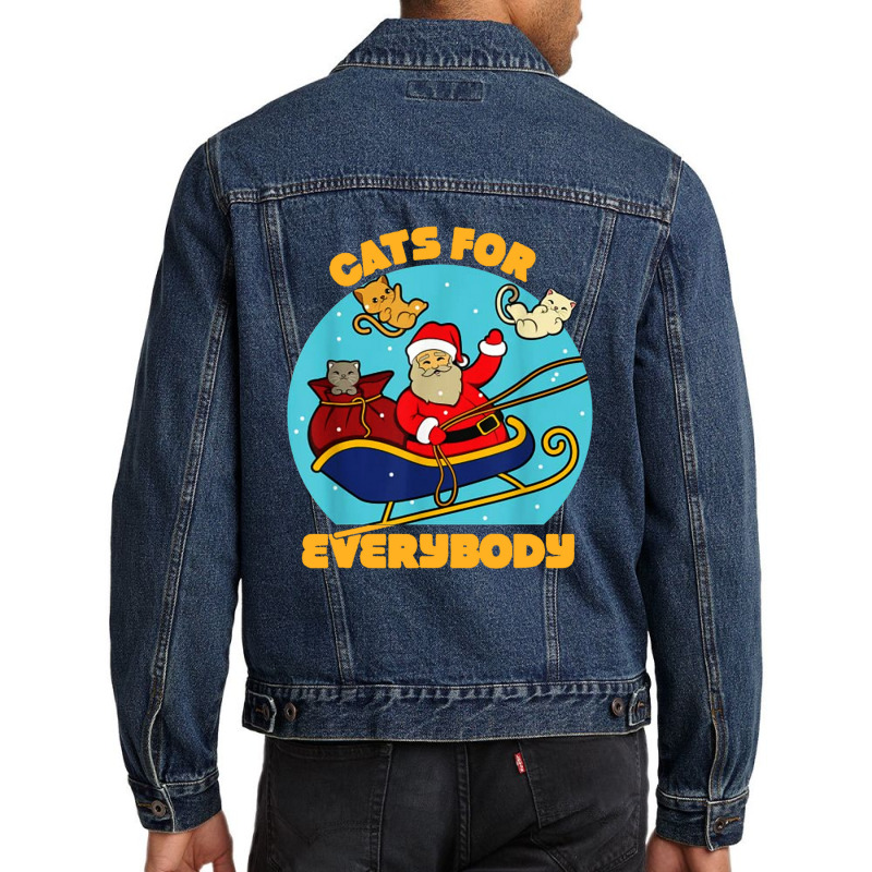 Cats For Everybody Christmas Cat Men Denim Jacket | Artistshot