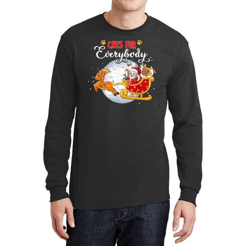 Cats For Everybody Funny Christmas For Cat Santa Lover Long Sleeve Shirts | Artistshot