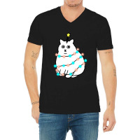 Christmas Cat V-neck Tee | Artistshot