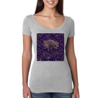 Tree Of Life Yggdrasil Amethyst And Gold  Aesthetic Yellow Women's Triblend Scoop T-shirt | Artistshot