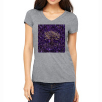 Tree Of Life Yggdrasil Amethyst And Gold  Aesthetic Yellow Women's V-neck T-shirt | Artistshot