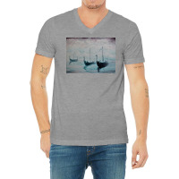 Viking Ships From The Mist  Girl Vintage Vintage V-neck Tee | Artistshot