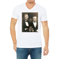 Elbert Einstein N Charlie Chaplin V-neck Tee | Artistshot