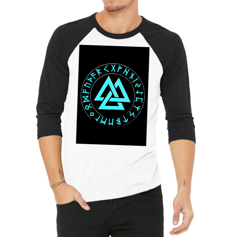 Viking Valknut Runes  Retro Stars 3/4 Sleeve Shirt | Artistshot