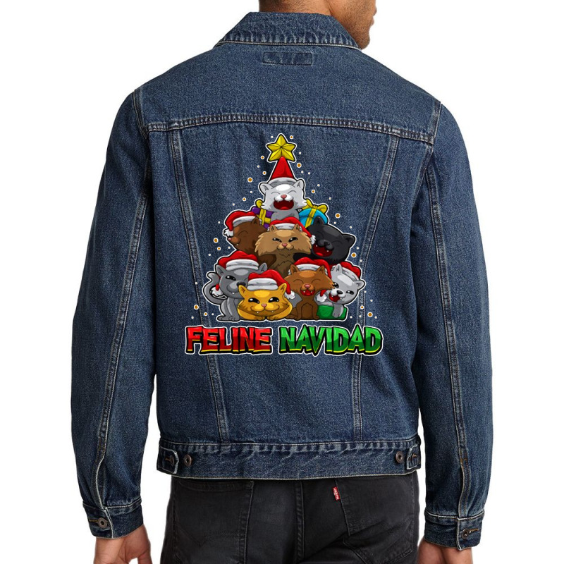 Feliz Navidad – Merry Christmas For Cats Men Denim Jacket | Artistshot