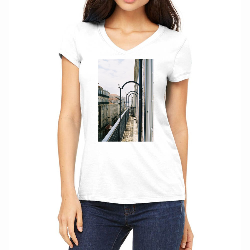 Hotel Lookout In Lisbon Portugal Premium Scoop Stars Travel Women's V-Neck T-Shirt by sijtzeankorg | Artistshot