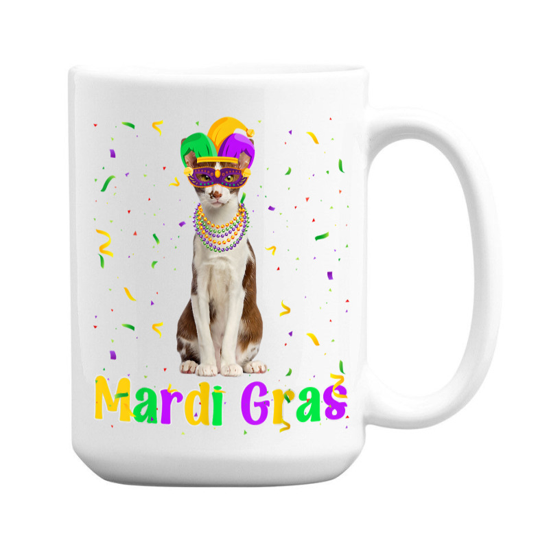 Funny Oriental Cat Mardi Gras Meowdi Gras Kitten Mask T Shirt 15 Oz Coffee Mug | Artistshot