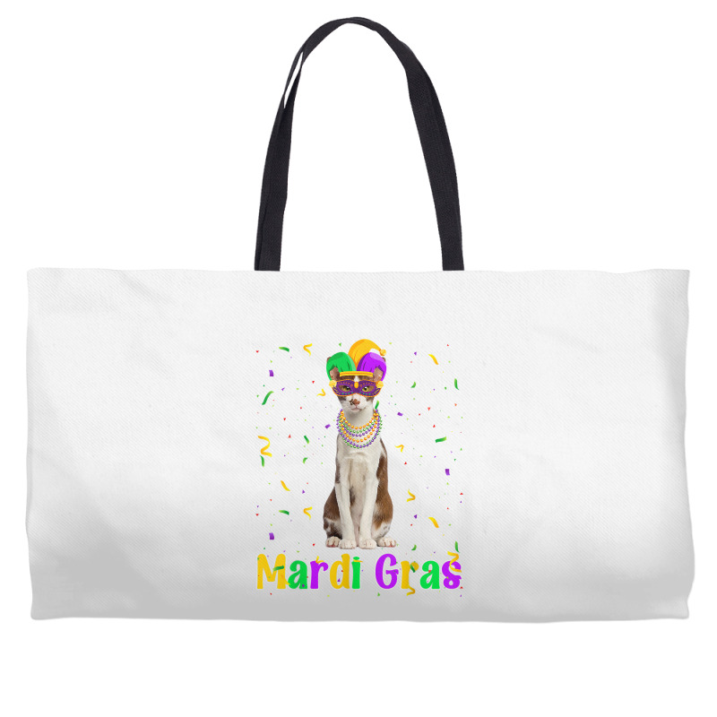 Funny Oriental Cat Mardi Gras Meowdi Gras Kitten Mask T Shirt Weekender Totes | Artistshot