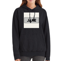 Name Tag Poster Girl Vintage Hoodie | Artistshot