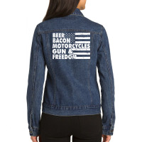 Beer Bacon Motorcycles Freedom Ladies Denim Jacket | Artistshot