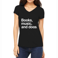 Limited Edition Books Music And Dogs (2) Women's V-neck T-shirt | Artistshot