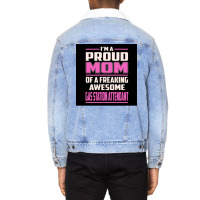 Proud Mom Gas Station Attendant Poster Summer Unisex Sherpa-lined Denim Jacket | Artistshot