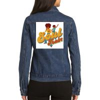 Soul Train 70s Style For Black Music Lovers Poster Travel Ladies Denim Jacket | Artistshot