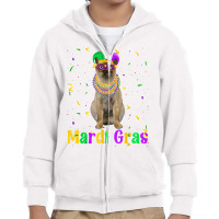 Funny Tonkinese Cat Mardi Gras Meowdi Gras Kitten Mask T Shirt Youth Zipper Hoodie | Artistshot