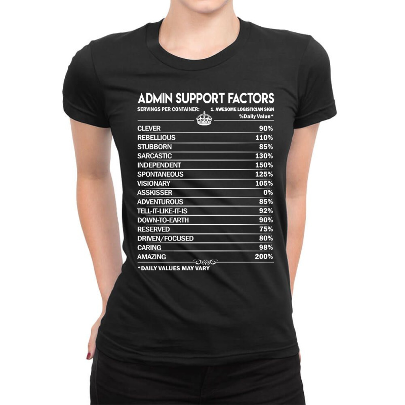 Limited Edition Admin Support T Shirt - Admin Support Factors Daily Gi Ladies Fitted T-Shirt by Jerhogen528 | Artistshot