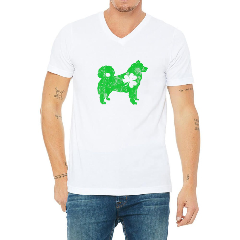 Alaskan Malamute St Patricks Day Boys Girls Shamrock Dog V-neck Tee | Artistshot