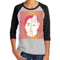 Girl With Eye On Hand Psychedelic Hypnotic Background T Shirt Youth 3/4 Sleeve | Artistshot