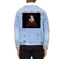 Sorry I Canx27t My Murder Shows Are On V2 Poster Quote Unisex Sherpa-lined Denim Jacket | Artistshot