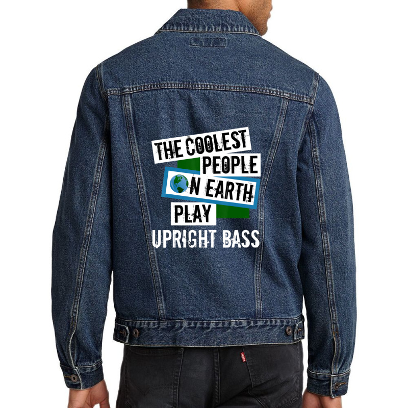 Coolest People On Earth Play Upright Bass String Instrument Men Denim Jacket | Artistshot