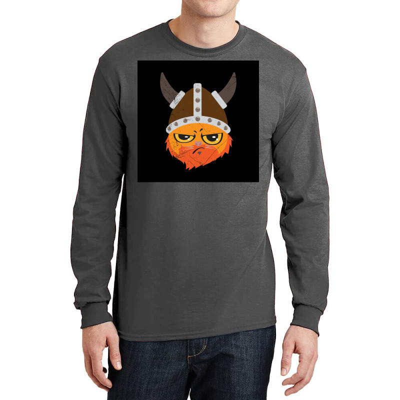 Viking Cat Cat Viking Helmet Emotion Gift  Retro Hipster Long Sleeve Shirts | Artistshot