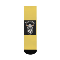 Wuff Da Uff Da And Woof Pun With Shnautser Dog In Viking Helmet  Girl Crew Socks | Artistshot