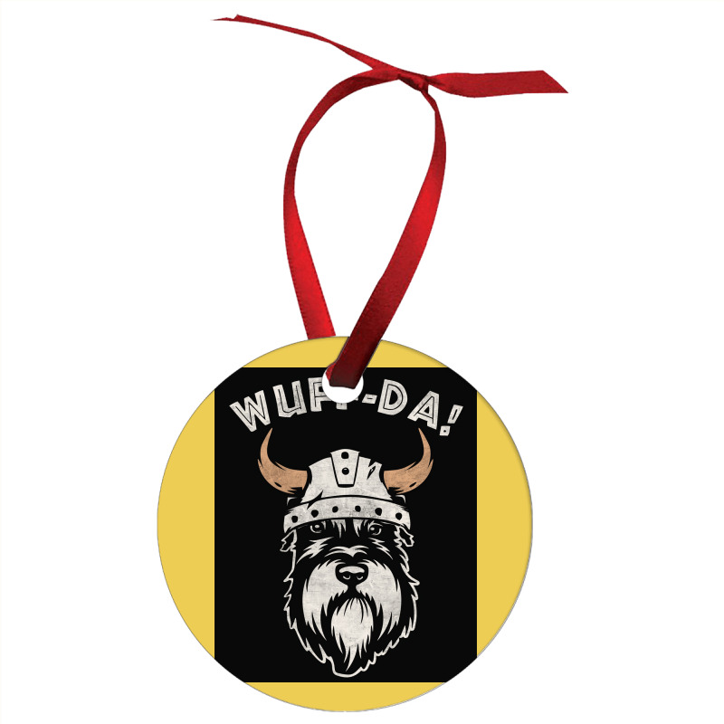 Wuff Da Uff Da And Woof Pun With Shnautser Dog In Viking Helmet  Girl Ornament | Artistshot