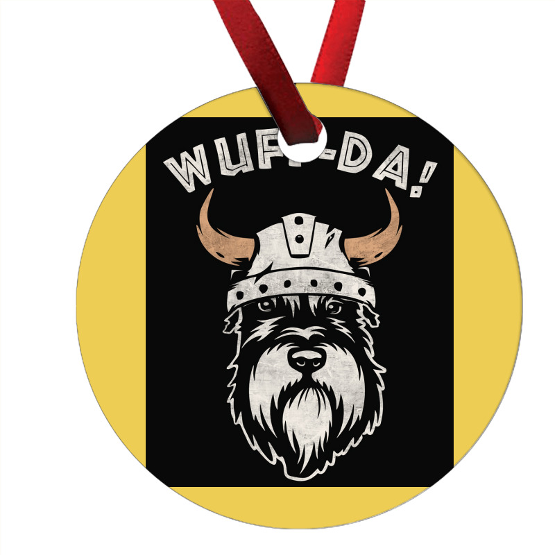 Wuff Da Uff Da And Woof Pun With Shnautser Dog In Viking Helmet  Girl Ornament | Artistshot