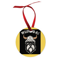 Wuff Da Uff Da And Woof Pun With Shnautser Dog In Viking Helmet  Girl Ornament | Artistshot