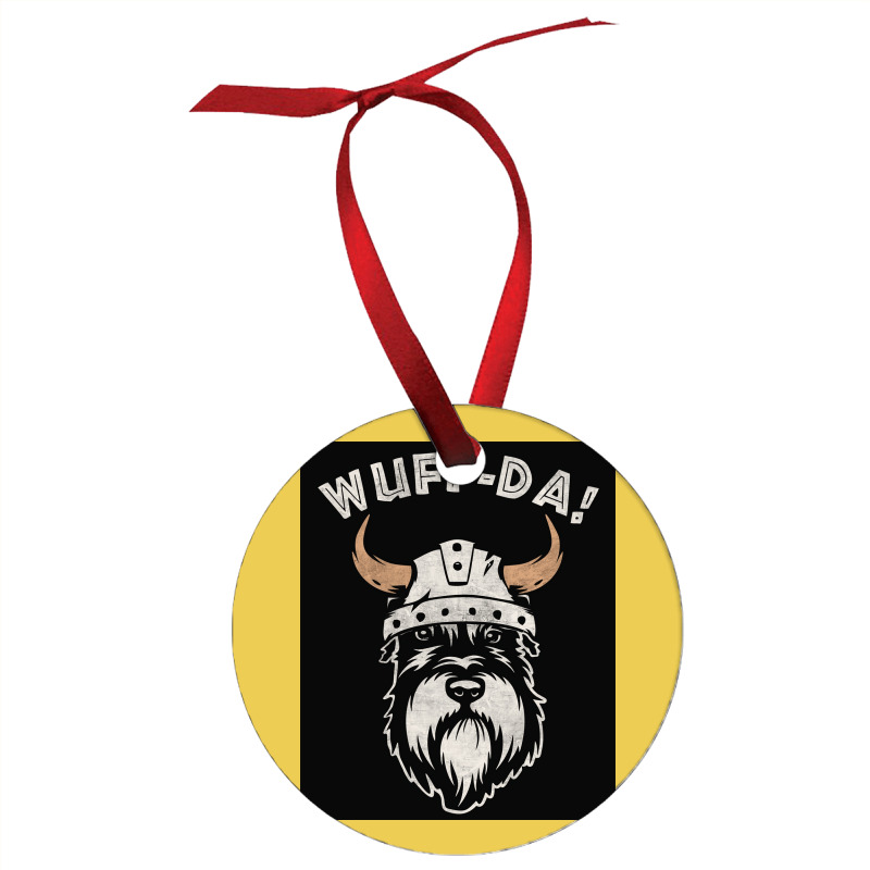 Wuff Da Uff Da And Woof Pun With Shnautser Dog In Viking Helmet  Girl Ornament | Artistshot