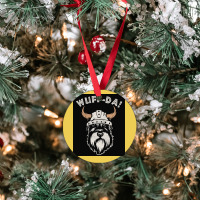 Wuff Da Uff Da And Woof Pun With Shnautser Dog In Viking Helmet  Girl Ornament | Artistshot